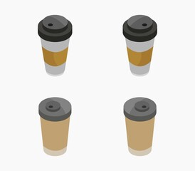 Isometric coffee icon illustrated in vector on white background