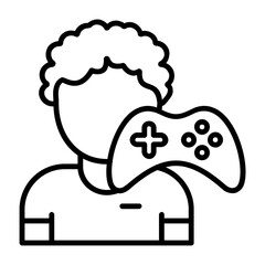 Gamer Outline Style Icon Design