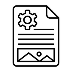 Content management Outline Style Icon Design