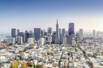 Fototapeta premium Skyline, downtown with business and residential district, San Francisco, California, USA, North America
