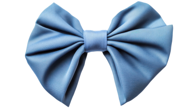 Elegant light blue bow tie isolated on transparent background. Transparent background