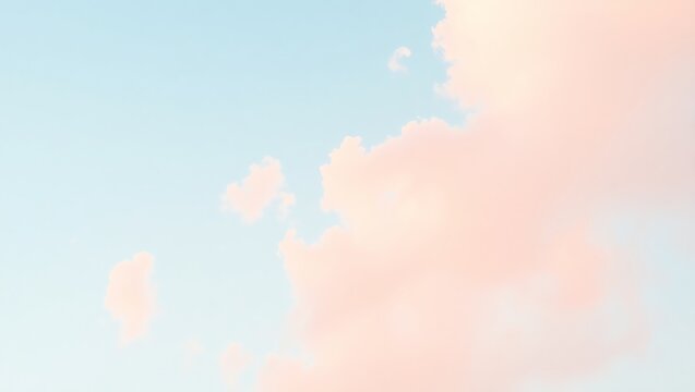 A delicate, pastel-toned blend of peach, coral, and soft sky blue, washed out with a fine grain texture.