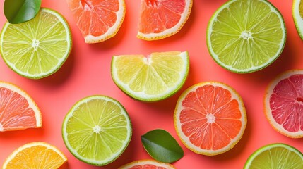 Fototapeta premium A vibrant background with lime green and coral.