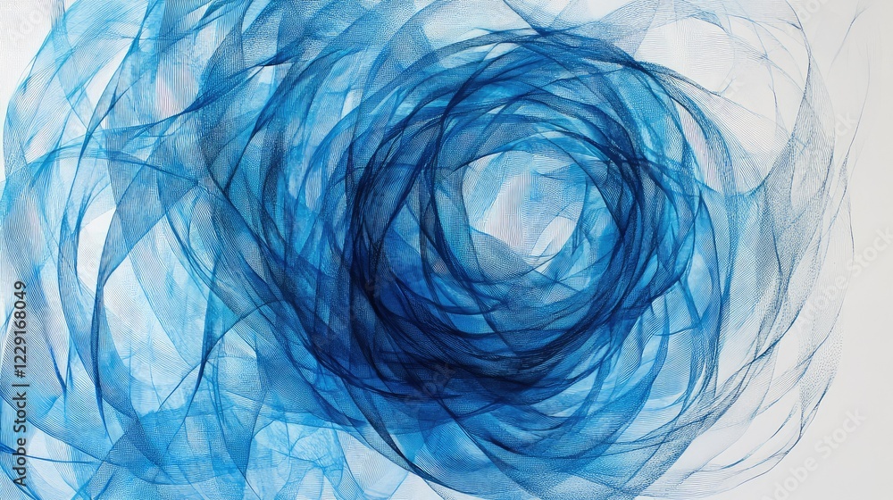 Poster abstract swirling blue waves creating a dynamic flow of energy and movement, ideal for backgrounds a
