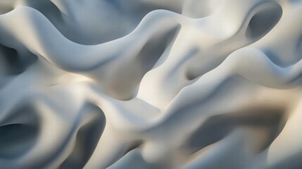 Obraz premium Abstract Wavy White Fabric with Layered Shadows