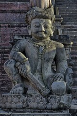Guard figure, Nyatapola Siddhi Lakshmi Temple or Ngatapola Temple guarded by the Rajput Wrestlers Jayame and Phattu, Taumadhi Tole Square, Bhaktapur, Nepal, Asia