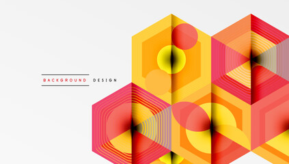 Fototapeta premium Creative hexagons geometric shapes design