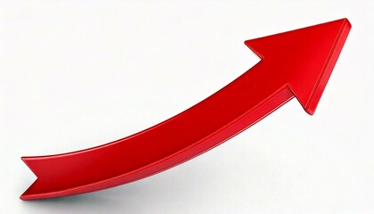 シンプルな右肩上がりの赤矢印イラスト