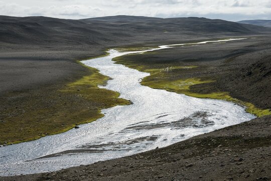 River Ki&eth;agils&aacute;, volcanic landscape, Sprengisandur, Route F26, Icelandic Highlands, Iceland, Europe