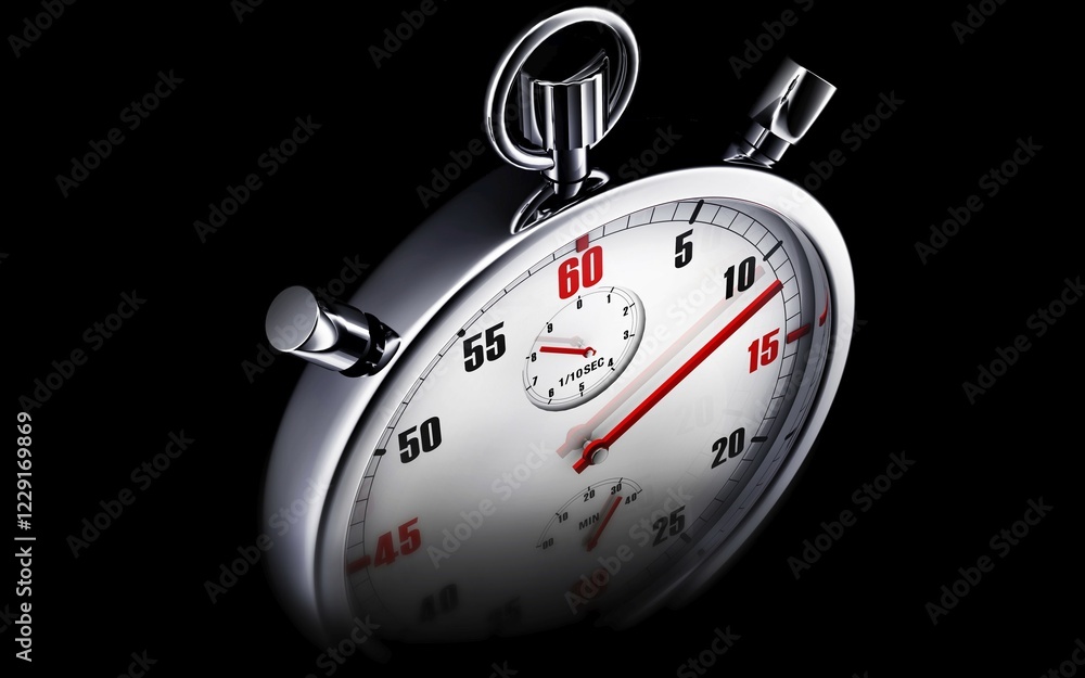 Poster high resolution rendering of a stopwatch