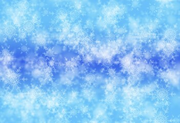 Digitally created image of Abstract blue snowflakes background
