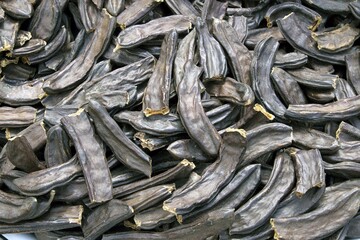 Dried carob beans, Uçhisar, Nevsehir Province, Cappadocia, Turkey, Asia