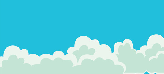 Fluffy Clouds in a Blue Sky