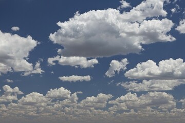 Blue sky with white clouds, Caleta Olivia, Santa Cruz province, Argentina, South America, America, South America
