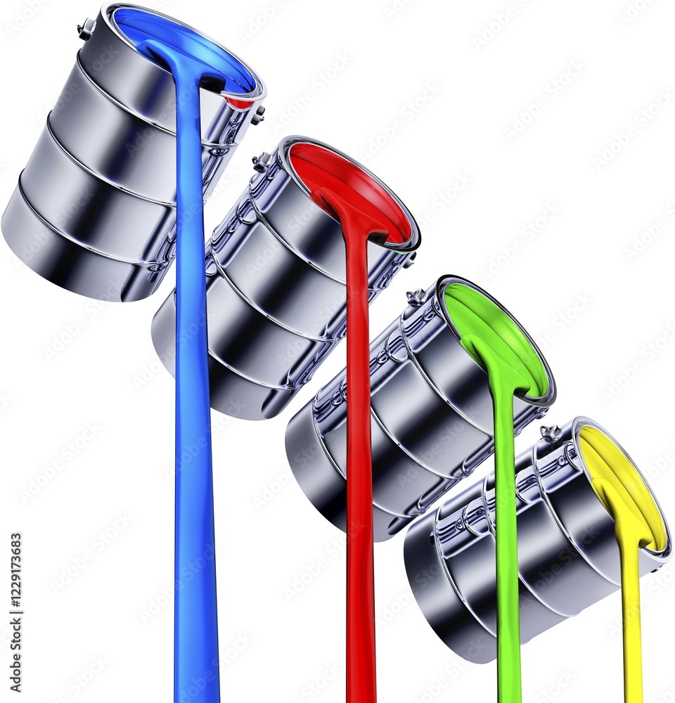 Poster high resolution 3d rendering of a color concept