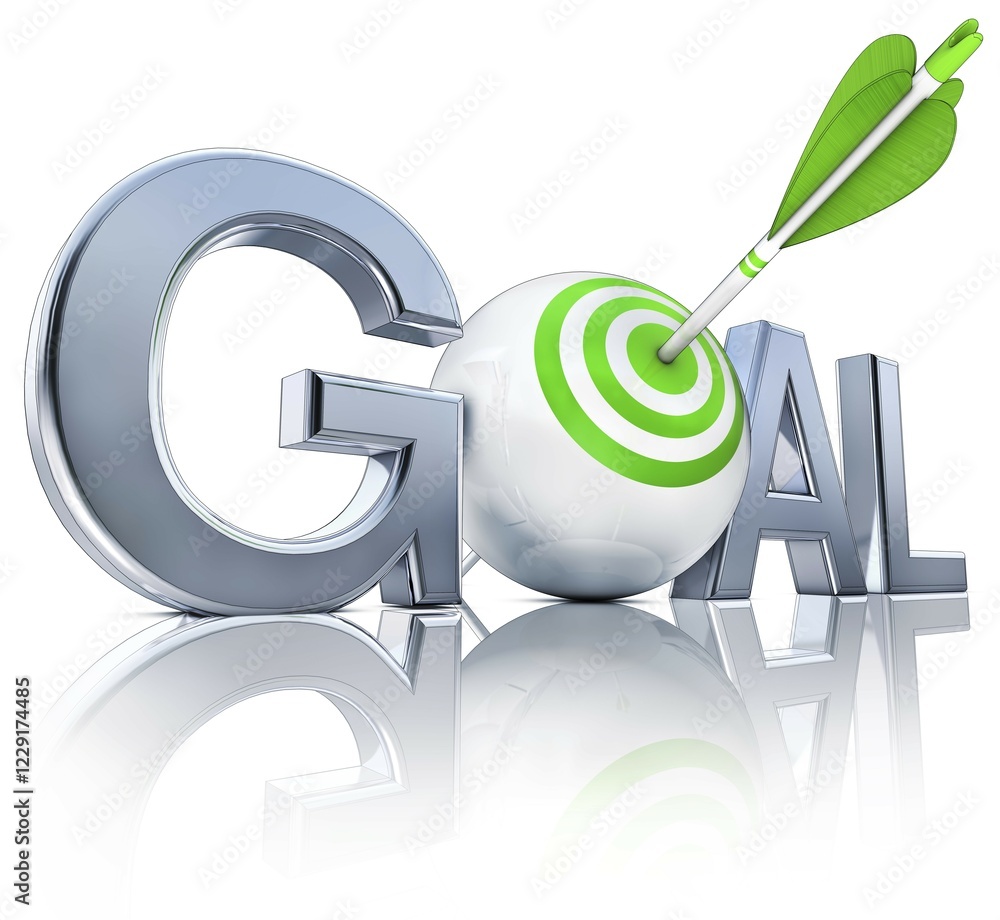 Poster high resolution 3d rendering of a goal icon