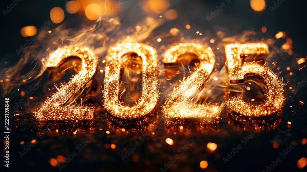Poster a colorful firework exploding in the sky with the year '2016' displayed prominently
