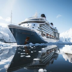 Cruise ship on the sea, AI generated