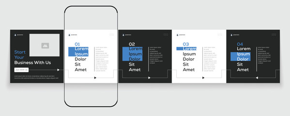 LinkedIn carousel post editable business social media Instagram carousel post template © Tarek Digital