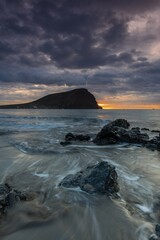 Playa de la Tejita, La Tejita beach, sunrise, cloudy sky, Canary Islands, Tenerife, Spain, Europe