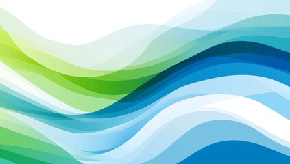 A blue and green wave with white background