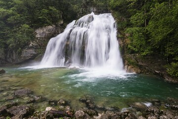 Waterfall Slap Virje, Bovec, Triglav National Park, Slovenia, Europe