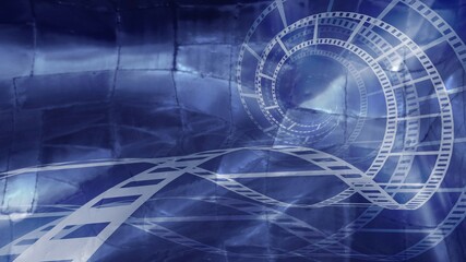 Obraz premium Abstract blue film spiral conceptual background