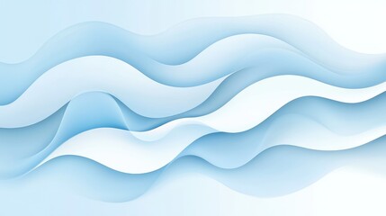 Fototapeta premium Soft Blue Waves Background with Gentle Fluid Motion and Gradients