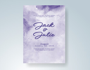 Wedding invitation with Abstract splashed watercolor background