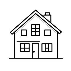 Minimalist house icon – A simple, clean outline of a house with geometric shapes