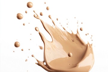 A random splattering of chocolate on a white surface