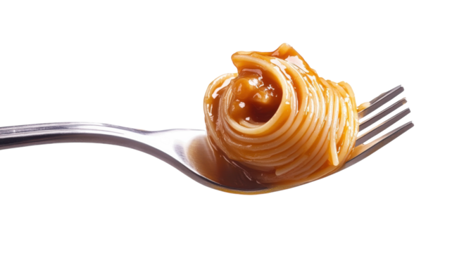 Spaghetti twirled on a fork with sauce, ready to be enjoyed for a delicious Italian meal