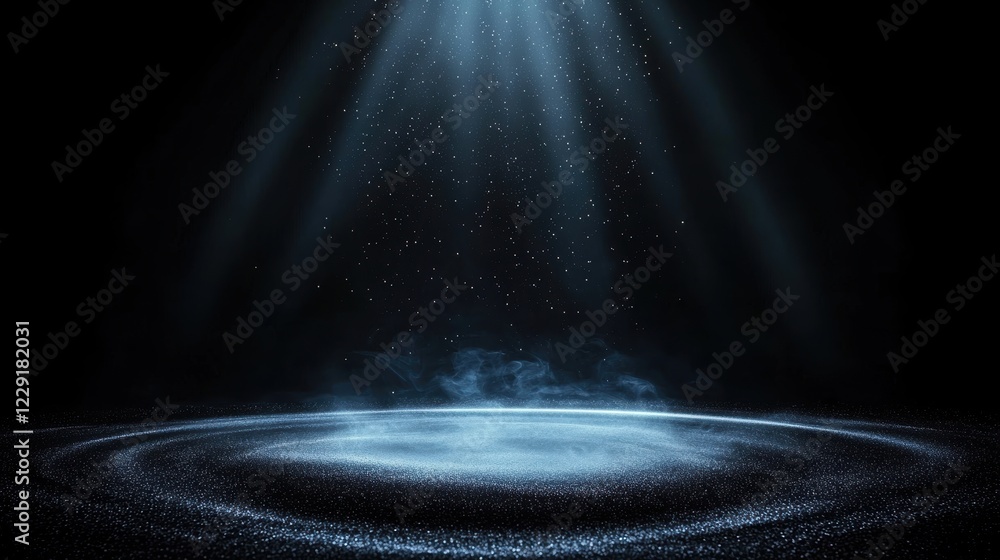 Poster captivating blue gradient background with abstract light effects and soft particles