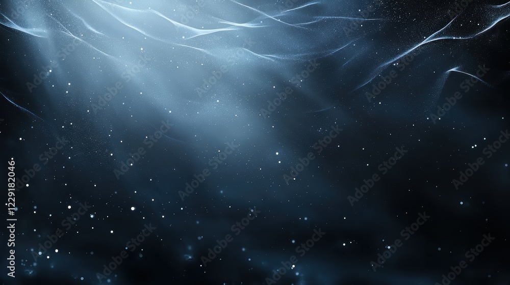 Poster abstract blue gradient background with soft light effects and subtle stars