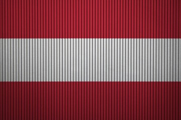 Austria flag painted on the cracked grunge concrete wall