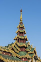 Ornate roof, Shwedagon Pagoda, Yangon, Myanmar, Burma, Asia