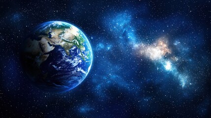 Obraz premium Earth and Distant Galaxy