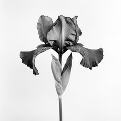 A Striking Monochrome Iris Flower in Full Bloom