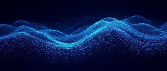 Abstract blue waves create a seamless pattern of light and energy