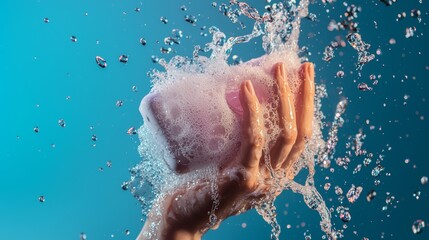 Water splashing from a person's hand