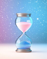 seasonal pastel Colorful hourglass symbolizing time perception. happy mood