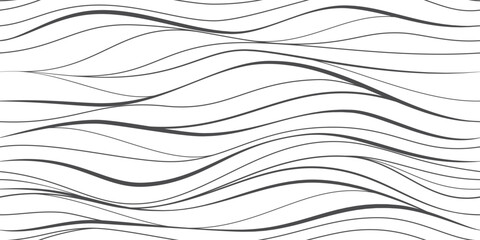 Seamless wave pattern. Water waves. Wavy lines