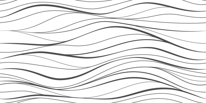 Seamless wave pattern. Water waves. Wavy lines