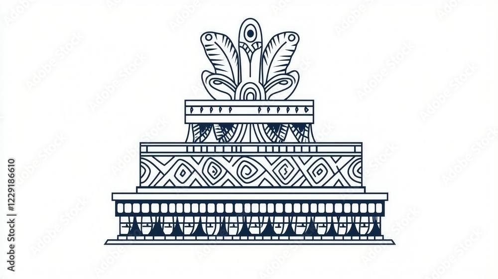 Poster decorative ornamental structure with intricate design elements