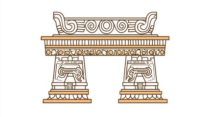Ancient Architectural Design of a Stylized Marble Structure