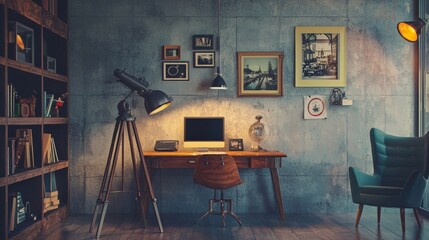 Modern workspace with a desk and chair