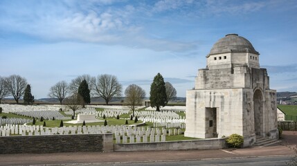 Obraz premium British military cemetery Cabaret Rouge, First World War, Souchez, Hauts-de-France, France, Europe