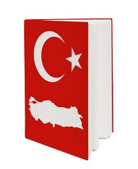 Book with the national flag and contour of Turkey on cover