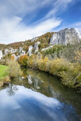Fototapeta premium Autumn in the Upper Danube Valley, Baden-Wuerttemberg, Germany, Europe