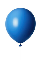 Blue balloon on white string given as severance pay in series with copy space for face photo on transparent background, png